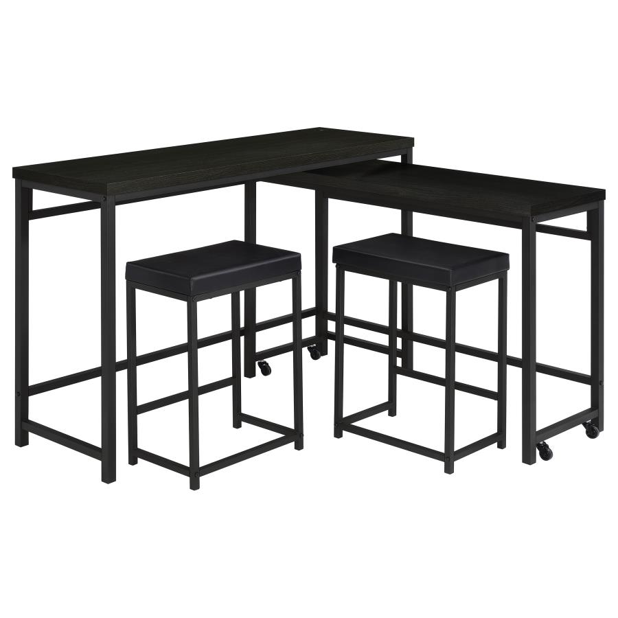 (image for) Hawes 4-piece Multipurpose Counter Height Table Set Black