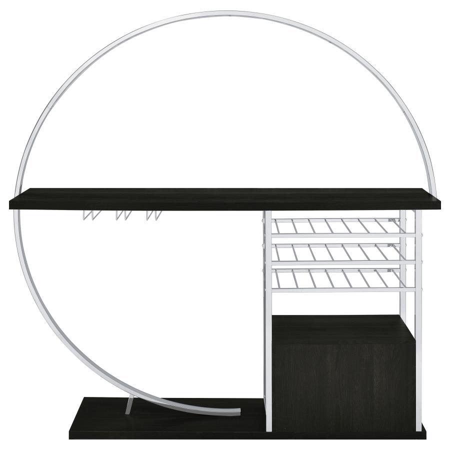 (image for) Risley 2-door Circular LED Home Bar Cabinet Dark Charcoal