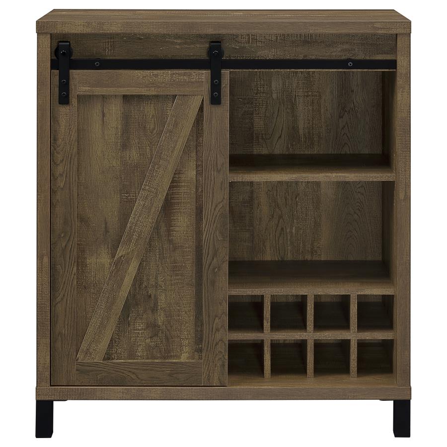 (image for) Arlington Sliding Door Home Bar Wine Cabinet Rustic Oak