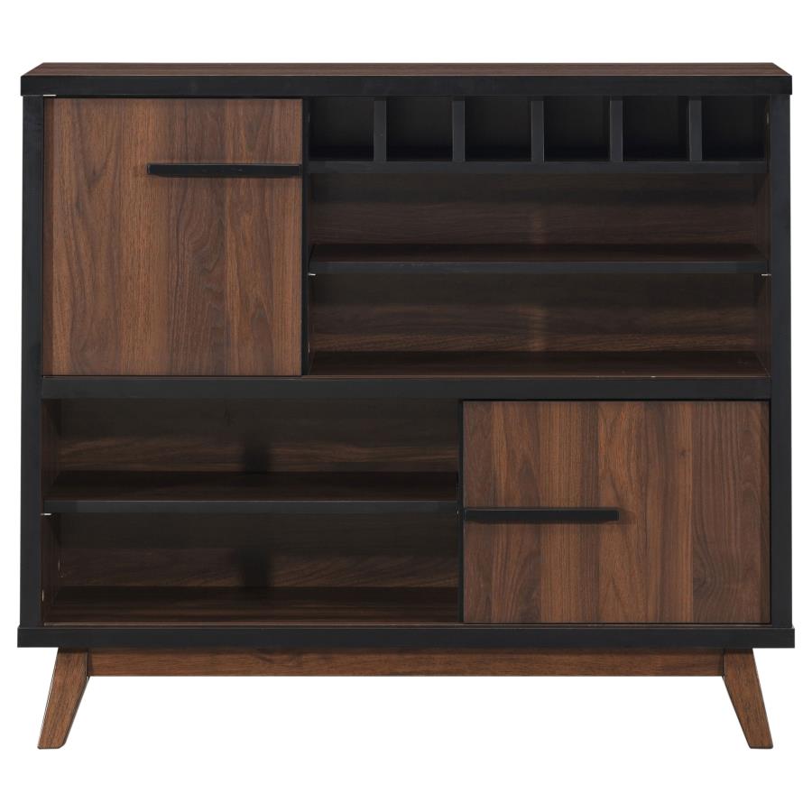 (image for) Ezekiel 2-door Home Bar Wine Storage Cabinet Walnut