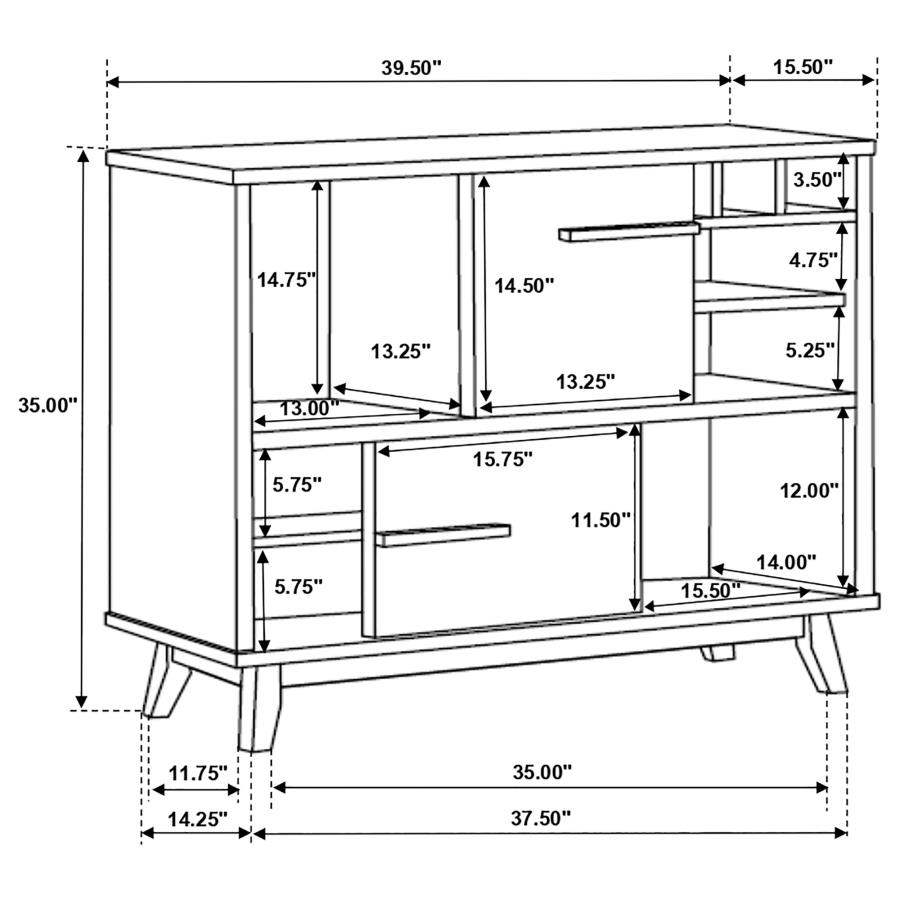 (image for) Ezekiel 2-door Home Bar Wine Storage Cabinet Walnut