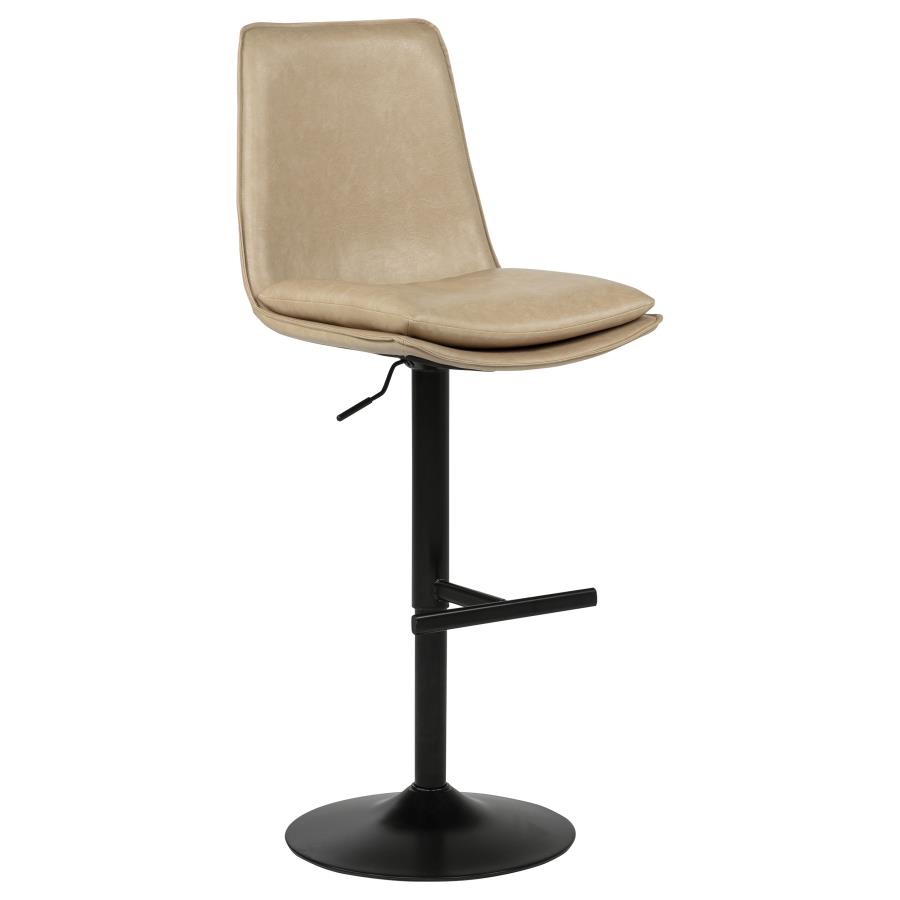 (image for) Eldridge Faux Leather Upholstered Adjustable Bar Stool Tan