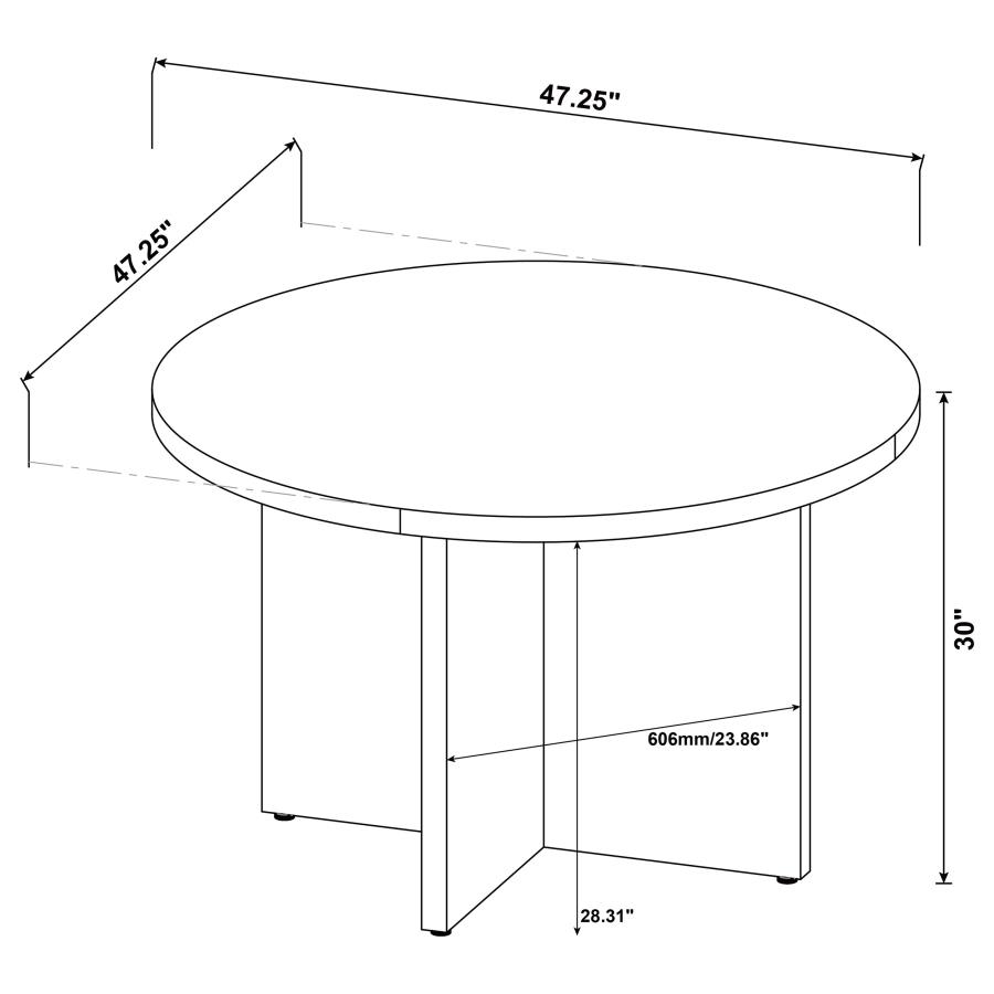 (image for) Jamestown Round 47-inch Composite Wood Dining Table Mango