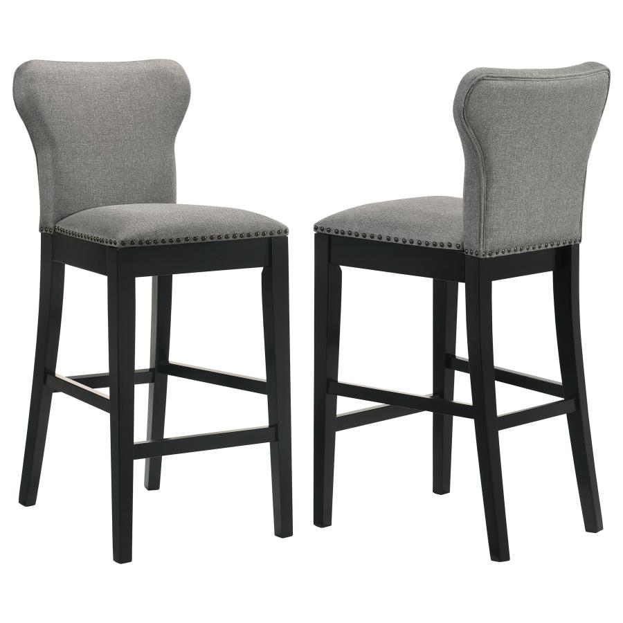 (image for) Rolando Fabric Upholstered Bar Chair Grey (Set of 2) - Click Image to Close