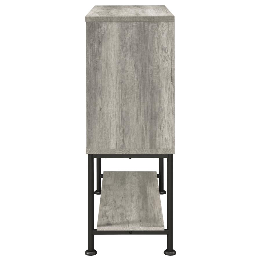 (image for) Claremont Sliding Door Home Bar Wine Cabinet Grey Driftwood