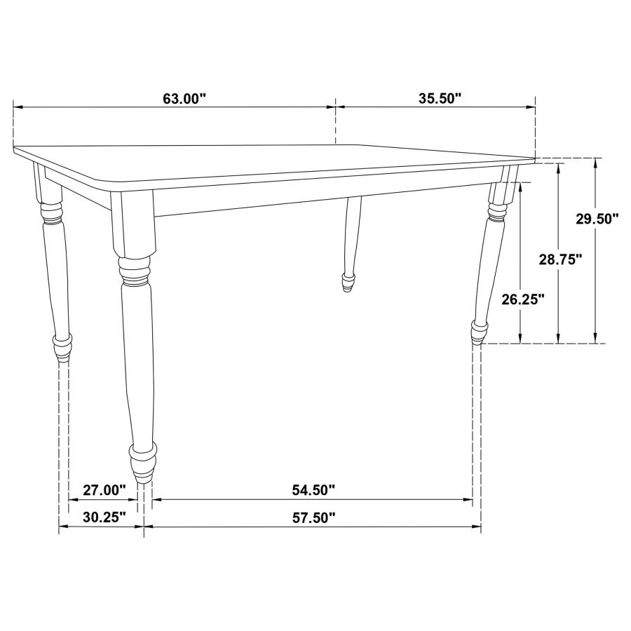 (image for) Hollyoak 5-piece Rectangular Dining Set Walnut and Black