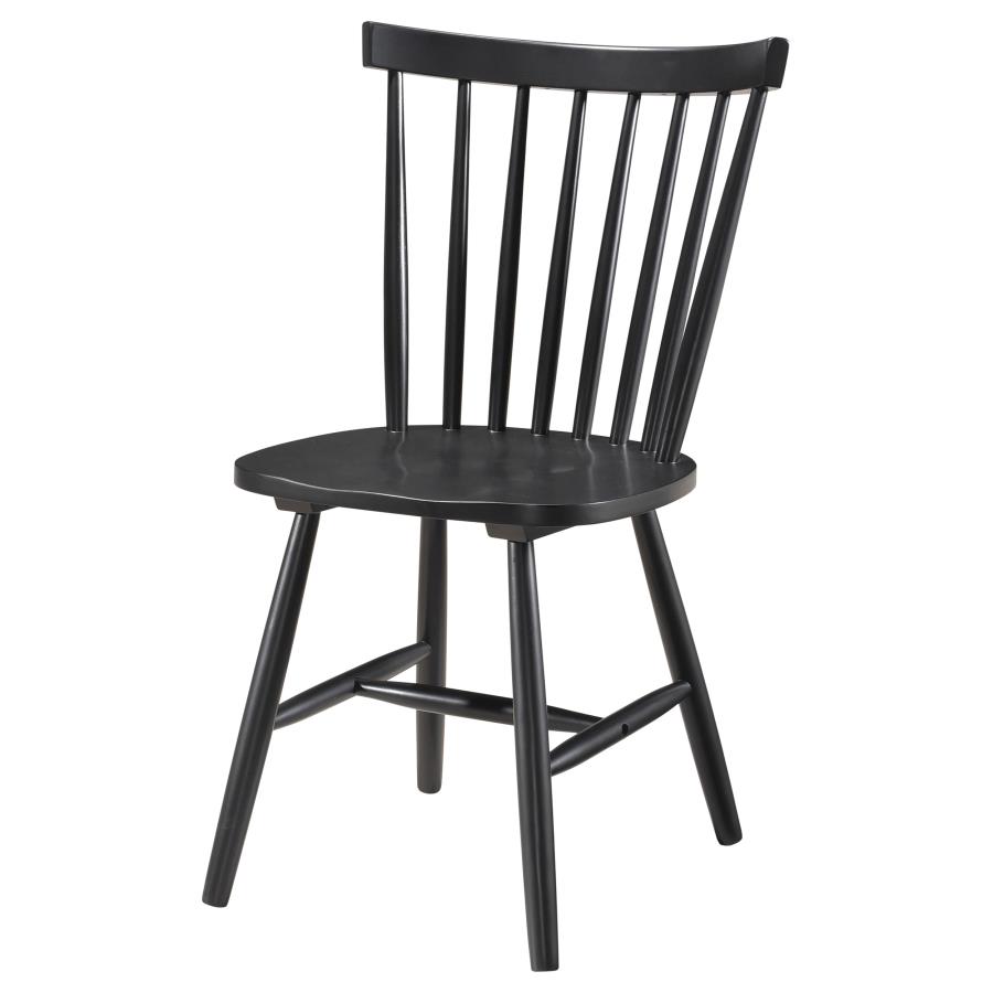 (image for) Hollyoak Windsor Wood Dining Side Chair Black (Set of 2)