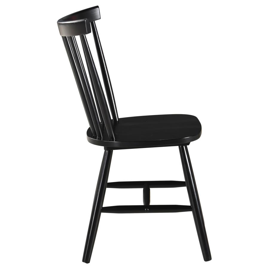 (image for) Hollyoak Windsor Wood Dining Side Chair Black (Set of 2)