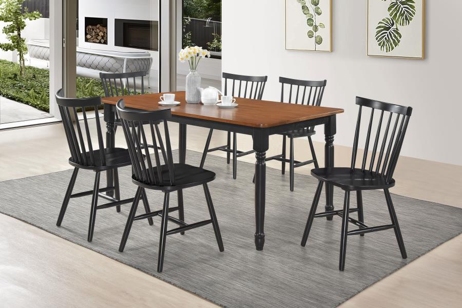 (image for) Hollyoak Windsor Wood Dining Side Chair Black (Set of 2)