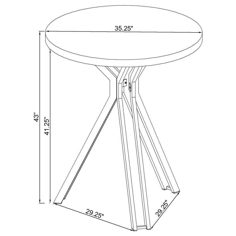 (image for) Edgerton Round 35-inch Pub Height Bistro Bar Table Dark Oak