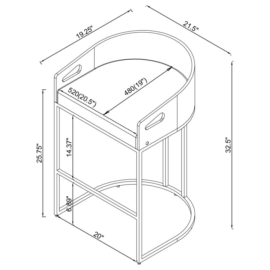 (image for) Thermosolis Clear Acrylic Counter Chair Chrome (Set of 2)