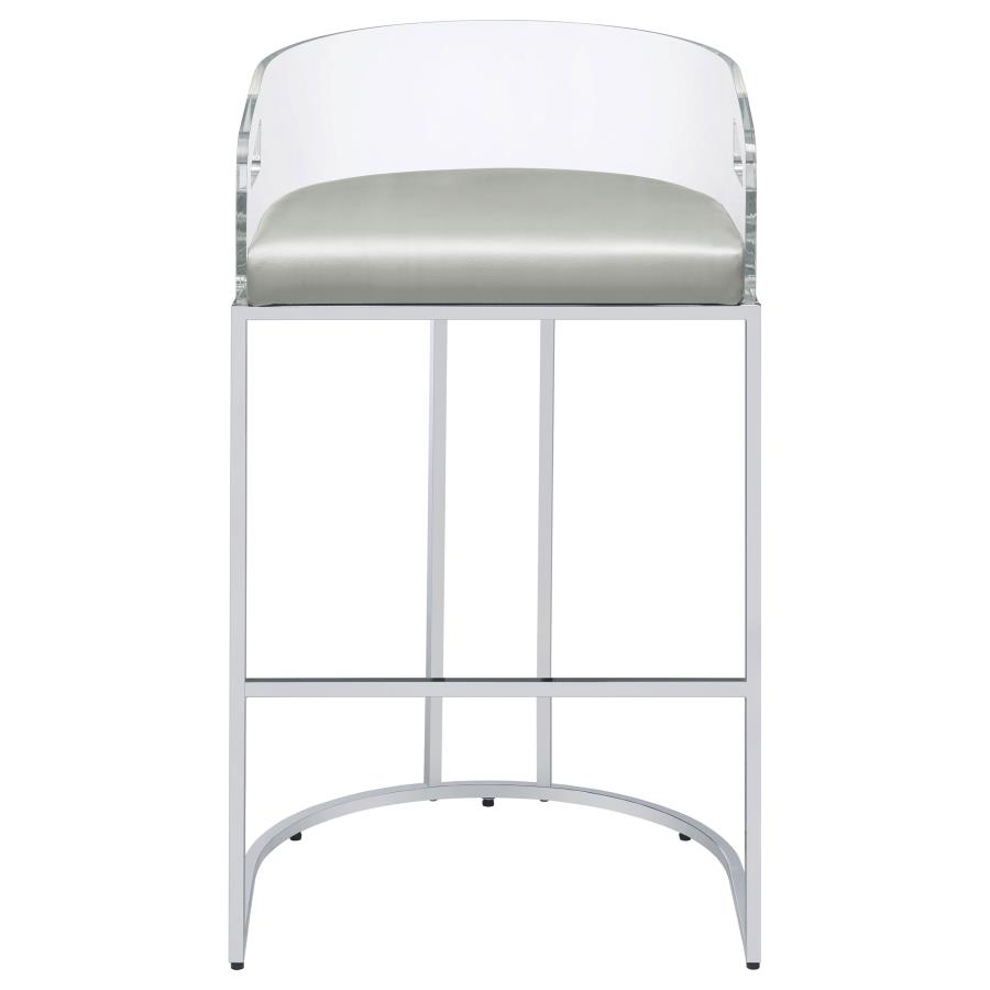 (image for) Thermosolis Clear Acrylic Bar Chair Chrome (Set of 2)