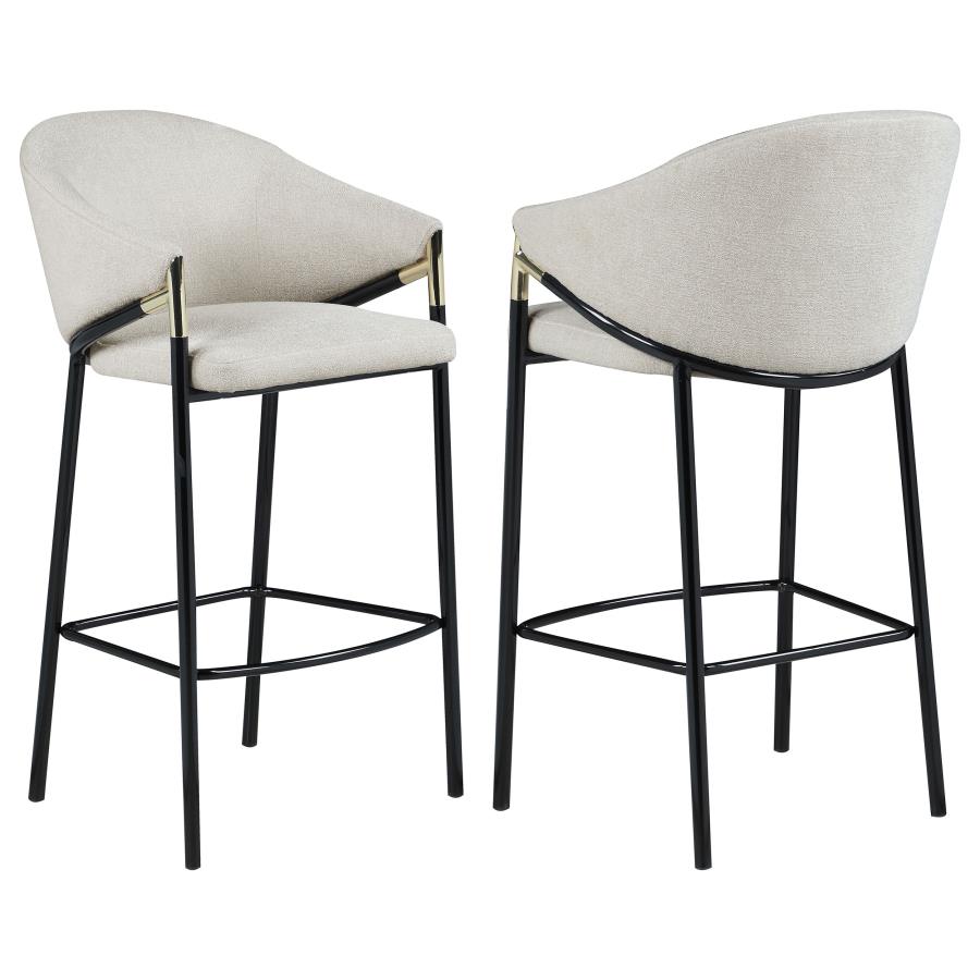 (image for) Chadwick Fabric Upholstered Bar Chair Beige (Set of 2) - Click Image to Close