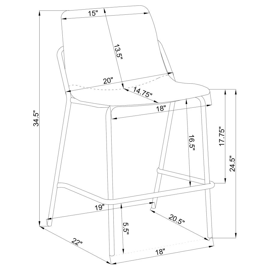 (image for) Earnest Upholstered Counter Chair Grey (Set of 2)