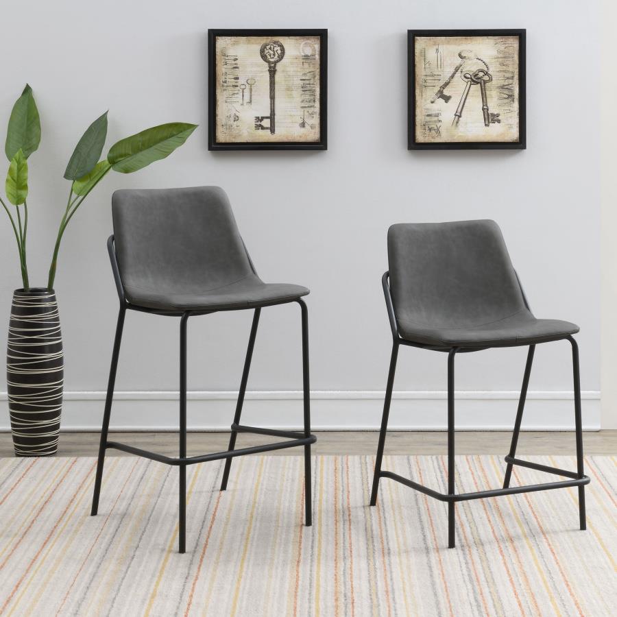 (image for) Earnest Upholstered Counter Chair Grey (Set of 2)