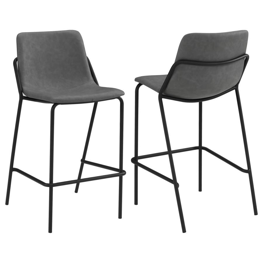 (image for) Earnest Upholstered Bar Chair Grey (Set of 2)