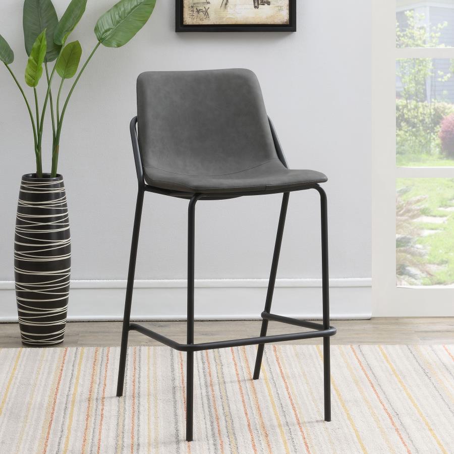 (image for) Earnest Upholstered Bar Chair Grey (Set of 2)