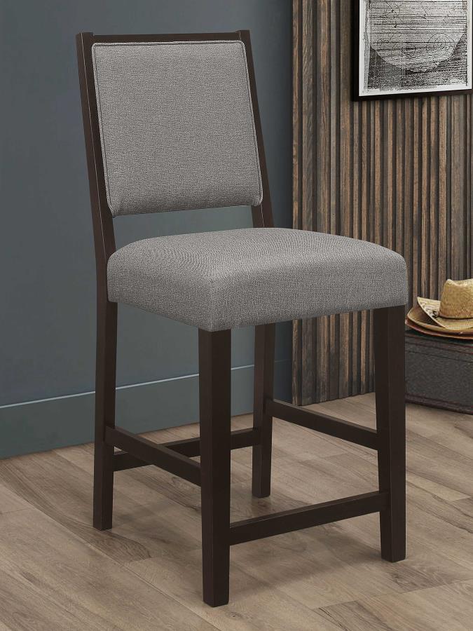 (image for) Bedford Fabric Upholstered Counter Chair Grey (Set of 2)