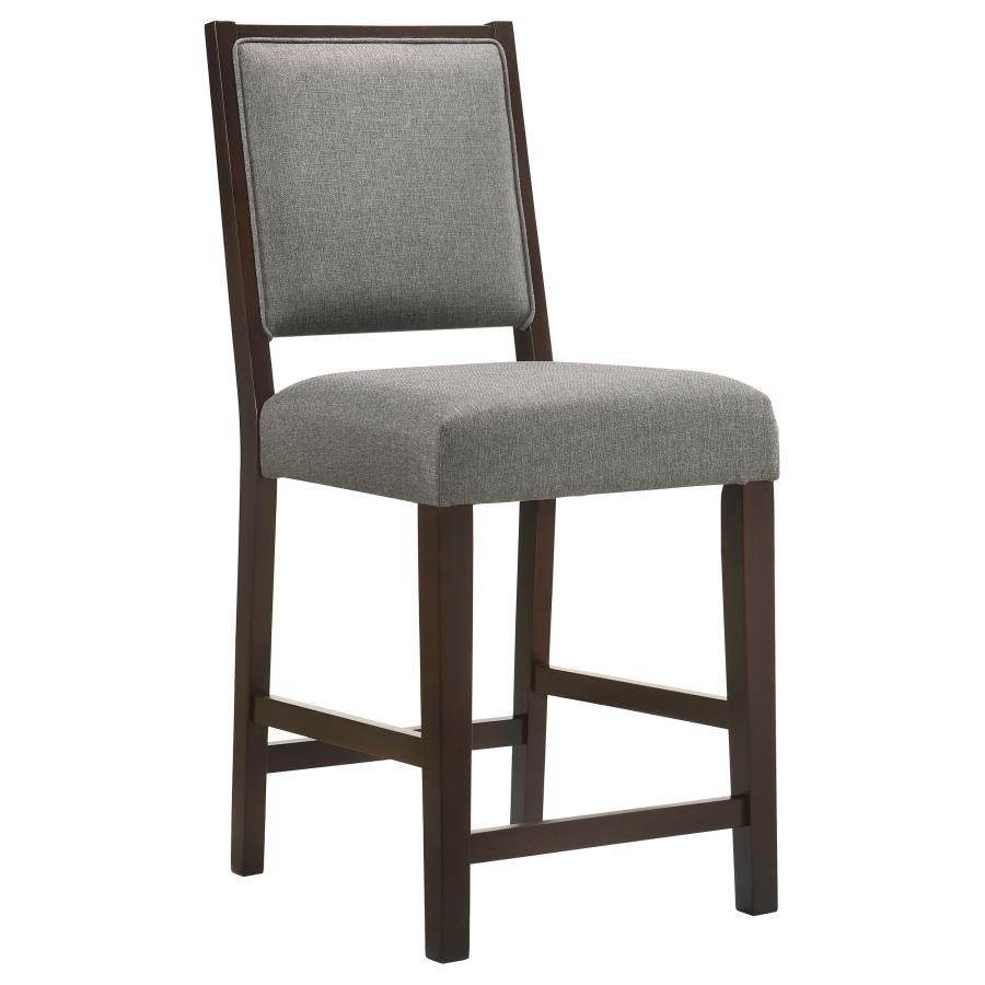 (image for) Bedford Fabric Upholstered Counter Chair Grey (Set of 2)