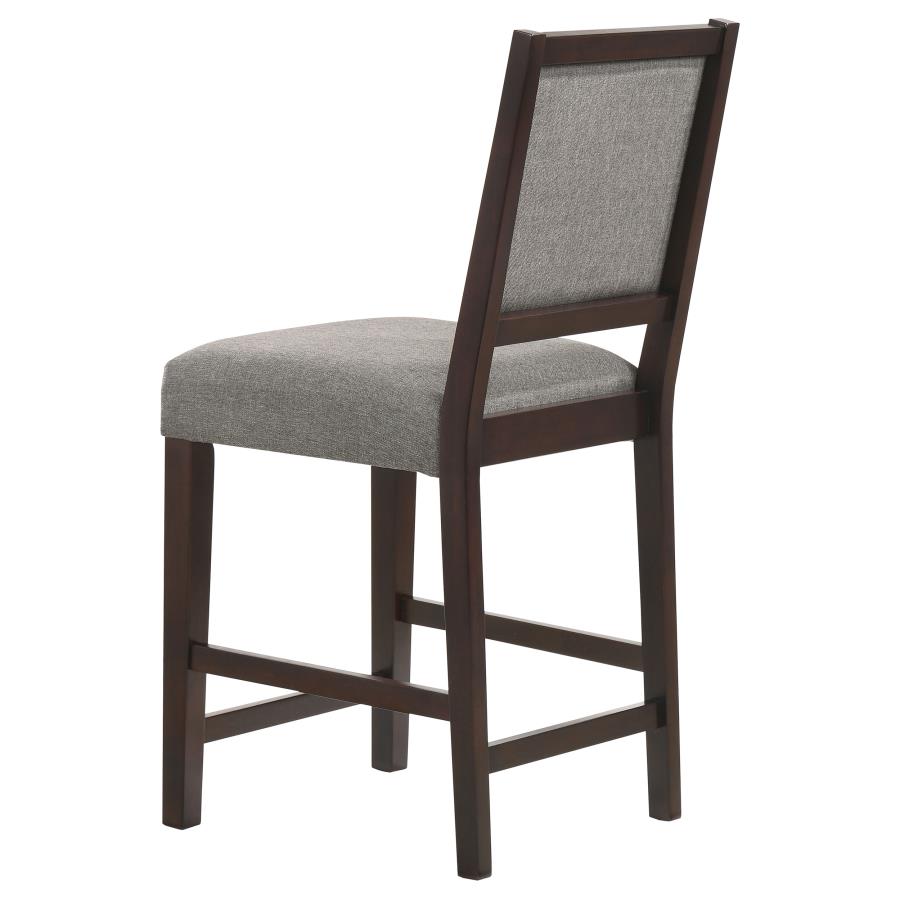 (image for) Bedford Fabric Upholstered Counter Chair Grey (Set of 2)