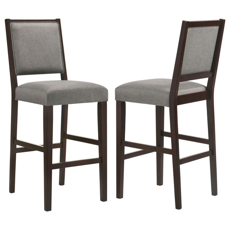 (image for) Bedford Fabric Upholstered Bar Chair Grey (Set of 2) - Click Image to Close