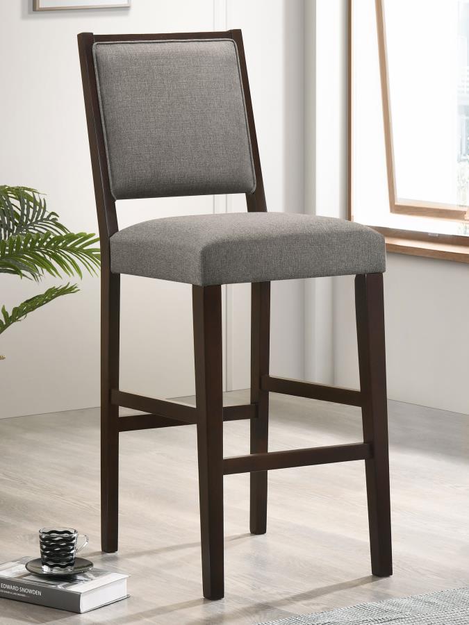 (image for) Bedford Fabric Upholstered Bar Chair Grey (Set of 2)