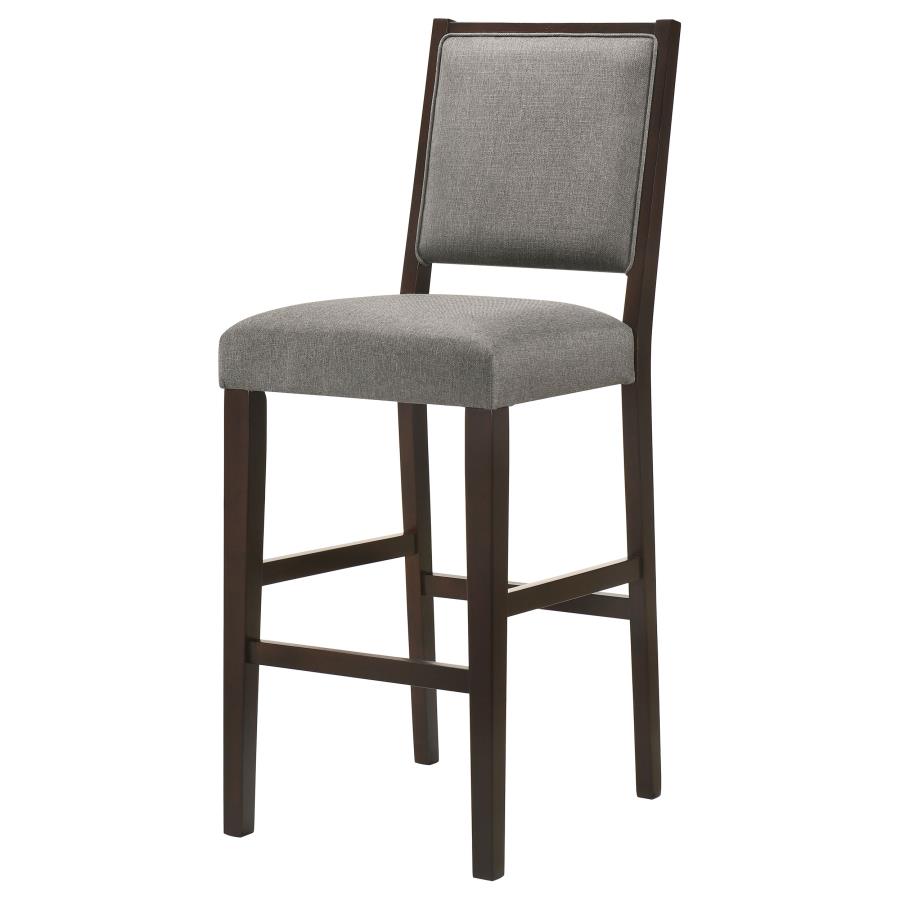 (image for) Bedford Fabric Upholstered Bar Chair Grey (Set of 2)