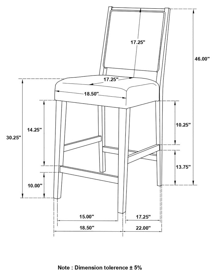 (image for) Bedford Fabric Upholstered Bar Chair Grey (Set of 2)