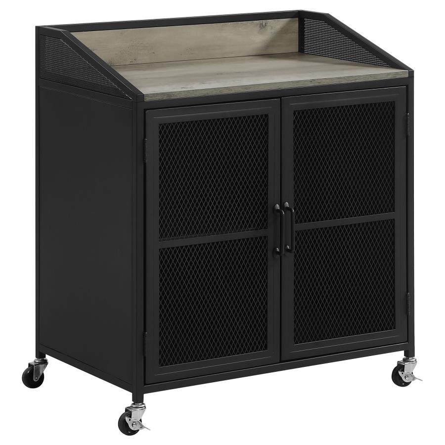 (image for) Arlette 2-door Mobile Home Bar Wine Cabinet Sandy Black