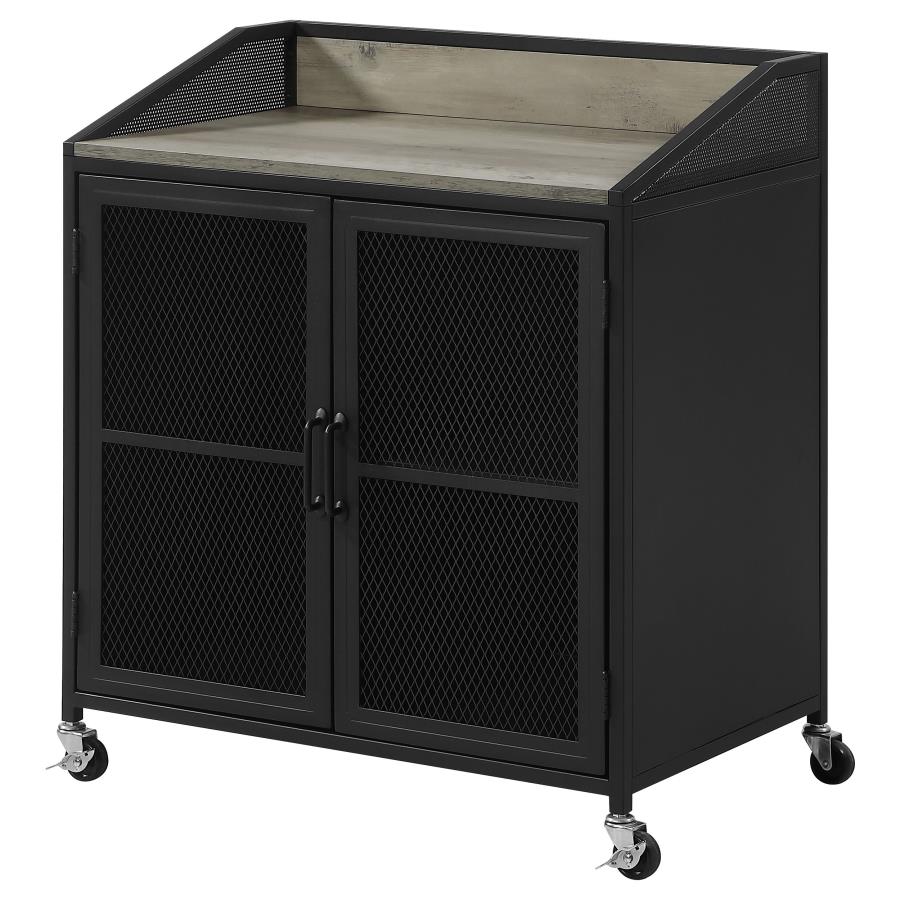 (image for) Arlette 2-door Mobile Home Bar Wine Cabinet Sandy Black