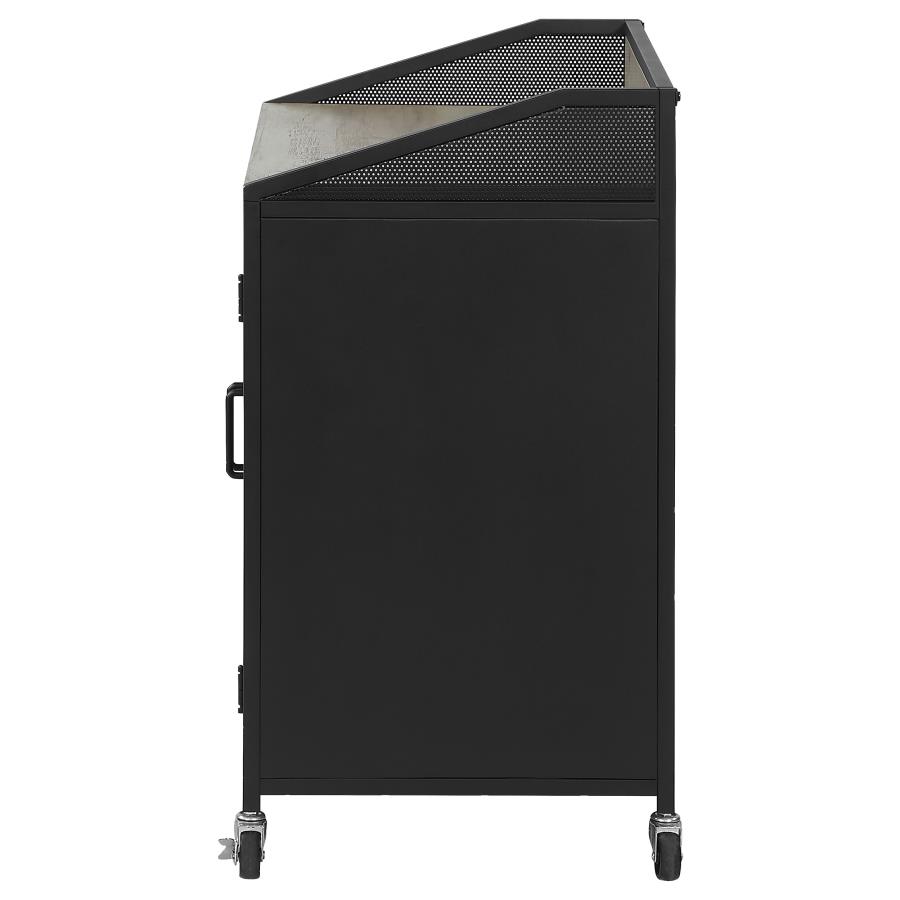 (image for) Arlette 2-door Mobile Home Bar Wine Cabinet Sandy Black