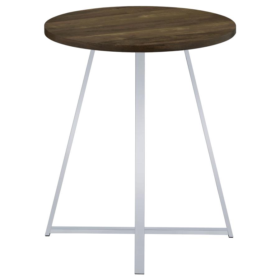 (image for) Burkhart Round 35-inch Pub Height Bistro Bar Table Brown Oak