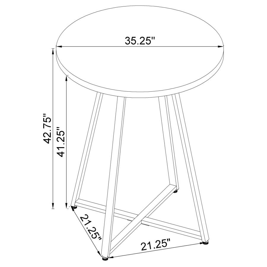 (image for) Burkhart Round 35-inch Pub Height Bistro Bar Table Brown Oak