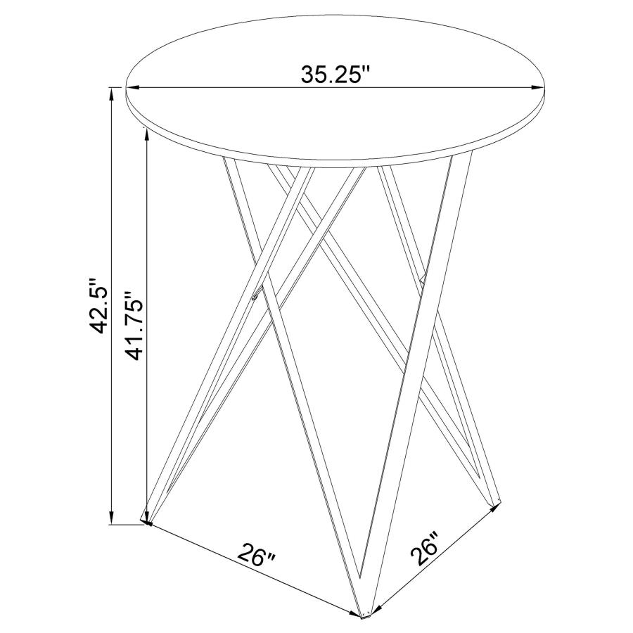 (image for) Bexter Round 35-inch Faux Marble Bistro Bar Table Chrome