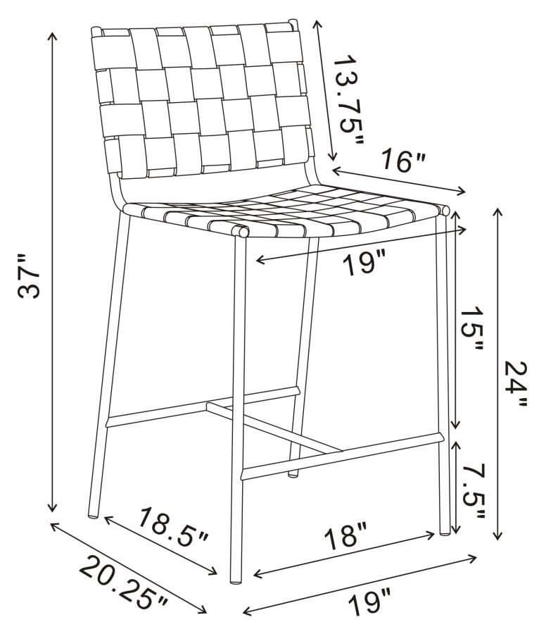 (image for) Adelaide Upholstered Counter Height Stool Brown and Chrome