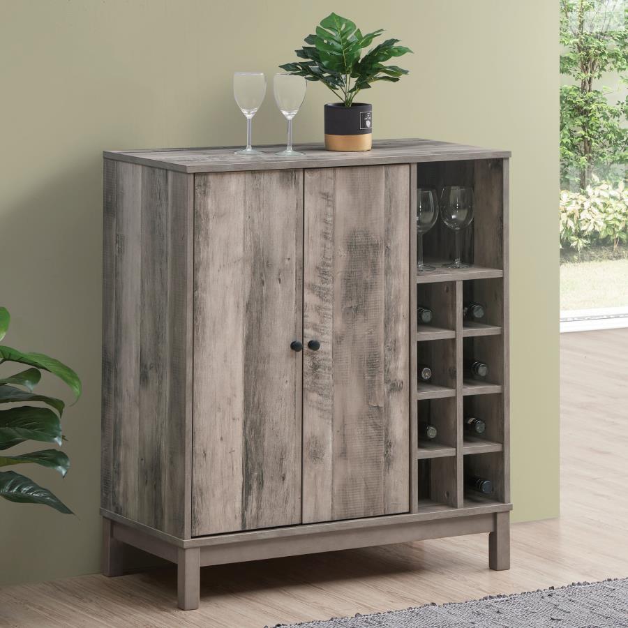 (image for) Cheyenne 2-door Home Bar Wine Cabinet Weathered Acacia