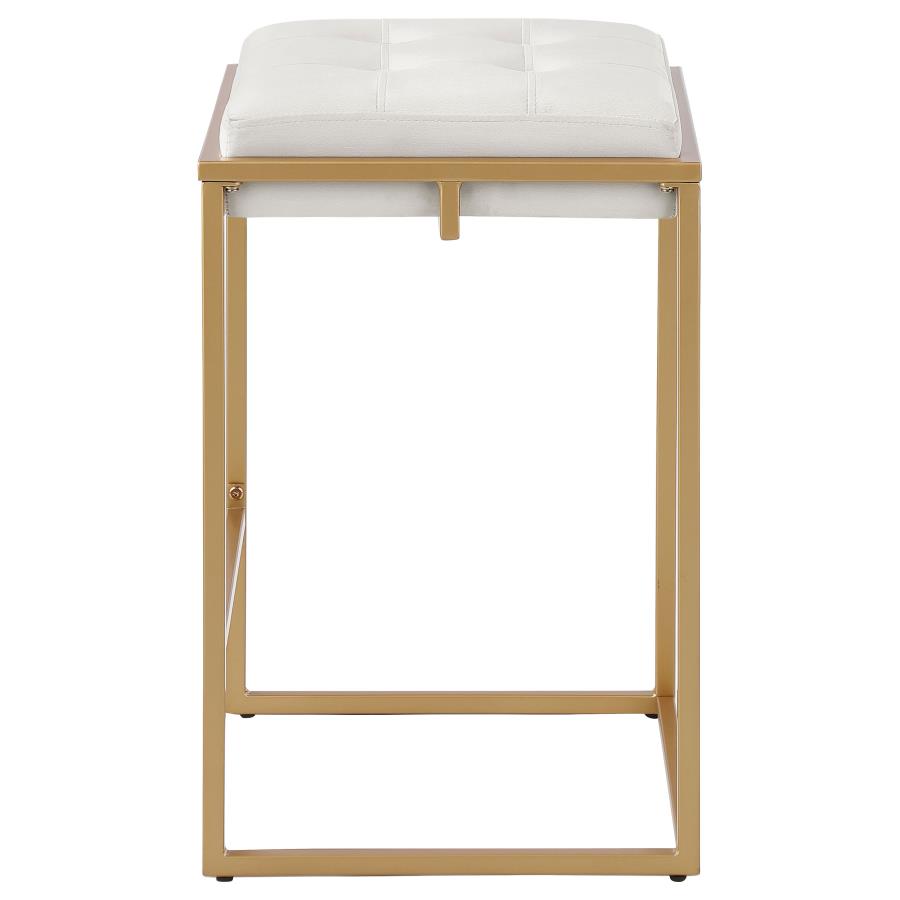 (image for) Nadia Upholstered Backless Counter Stool Beige (Set of 2)