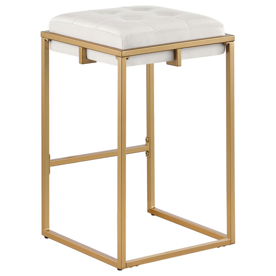 (image for) Nadia Upholstered Backless Counter Stool Beige (Set of 2)