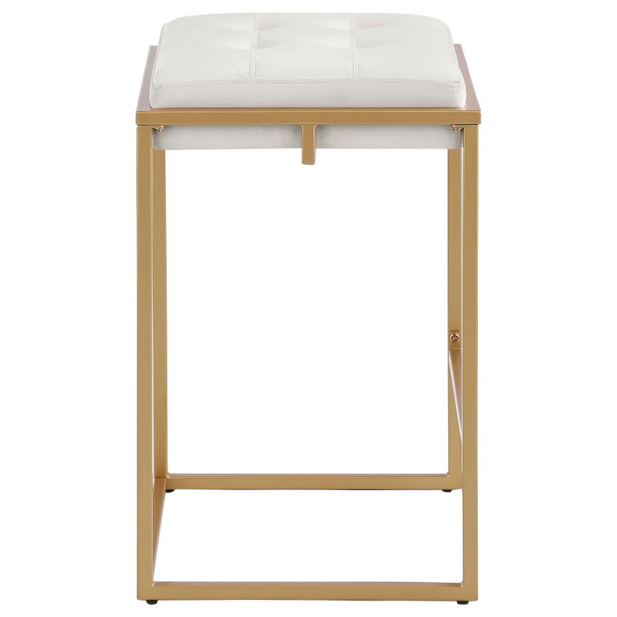 (image for) Nadia Upholstered Backless Counter Stool Beige (Set of 2)