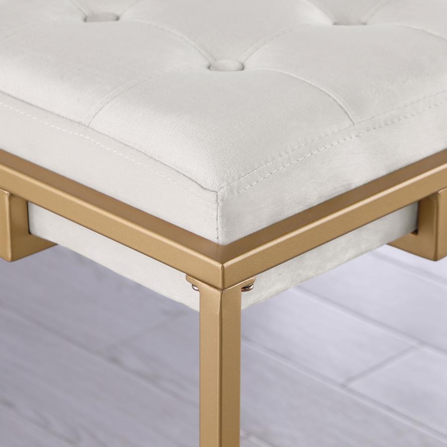 (image for) Nadia Upholstered Backless Counter Stool Beige (Set of 2)