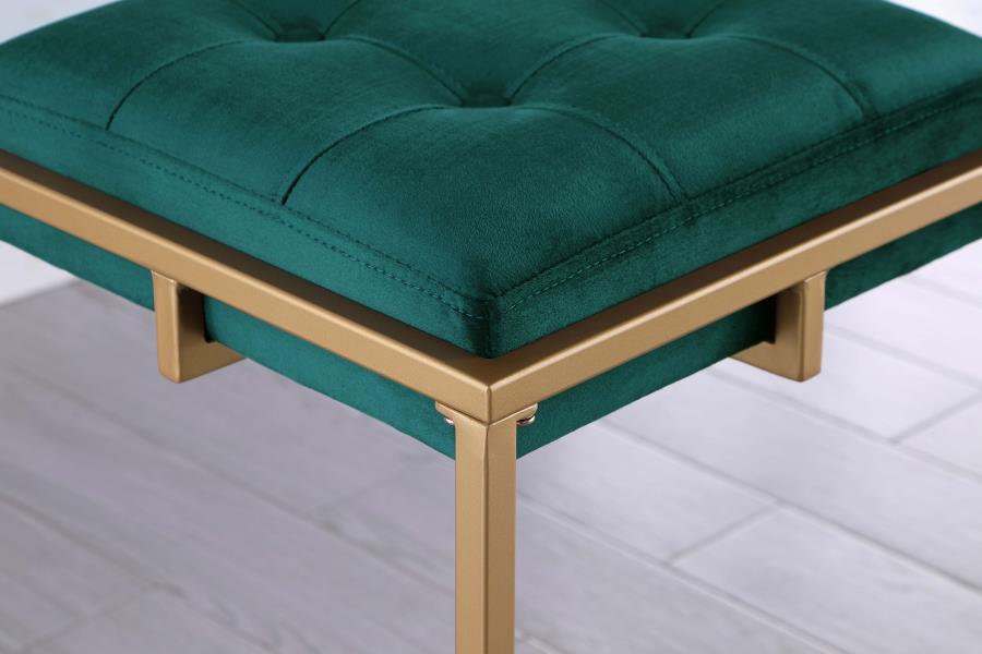 (image for) Nadia Upholstered Backless Counter Stool Green (Set of 2)