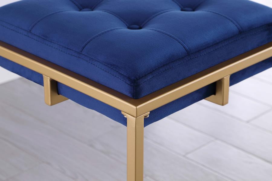 (image for) Nadia Upholstered Backless Counter Stool Blue (Set of 2)