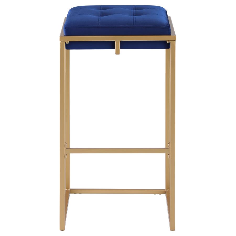 (image for) Nadia Upholstered Backless Bar Stool Blue (Set of 2)