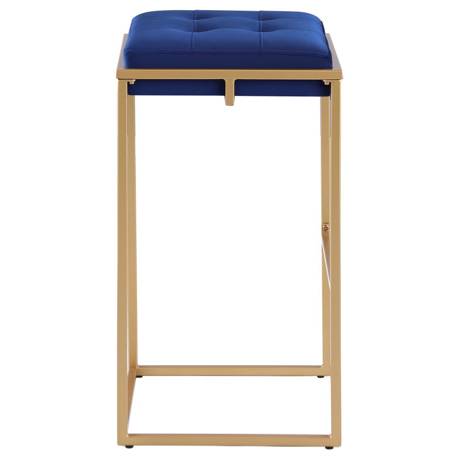 (image for) Nadia Upholstered Backless Bar Stool Blue (Set of 2)