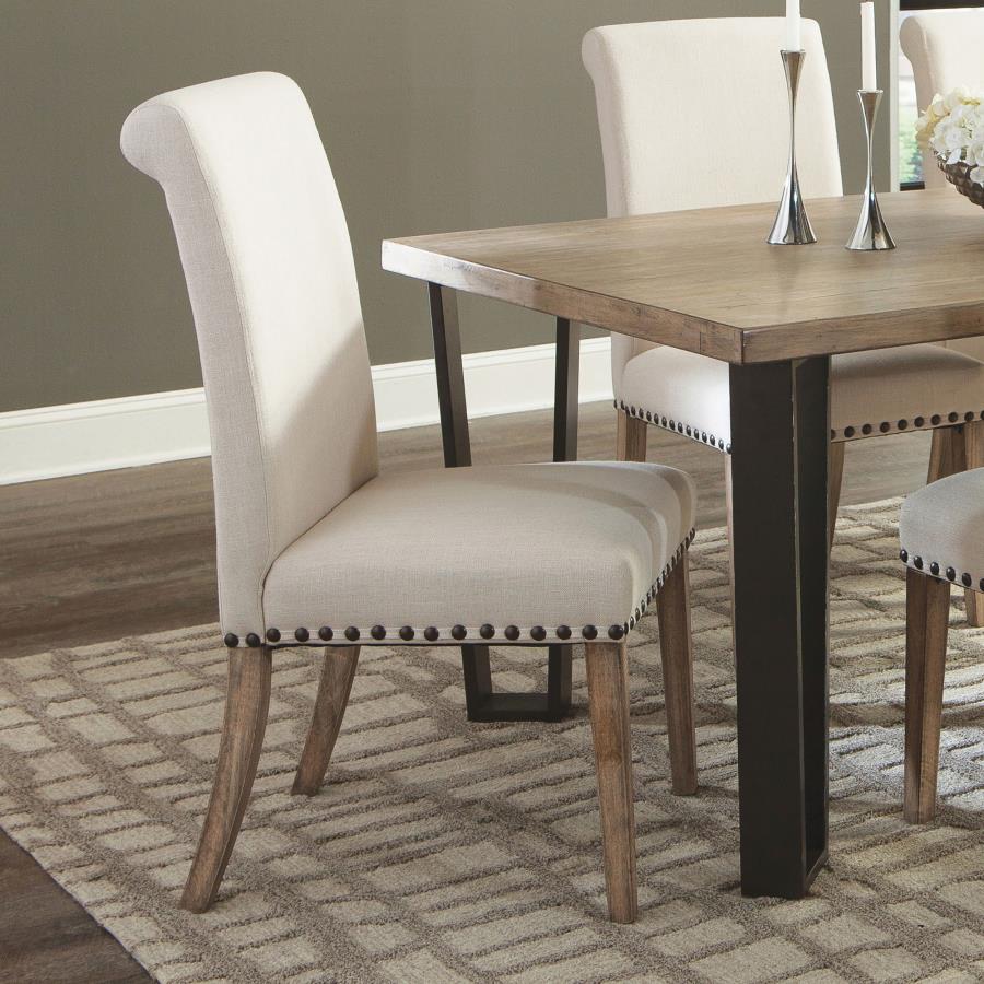 (image for) Salem Fabric Upholstered Dining Side Chair Beige (Set of 2)