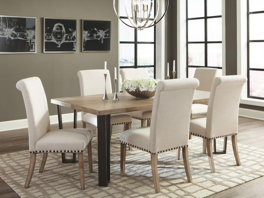 (image for) Salem Fabric Upholstered Dining Side Chair Beige (Set of 2)