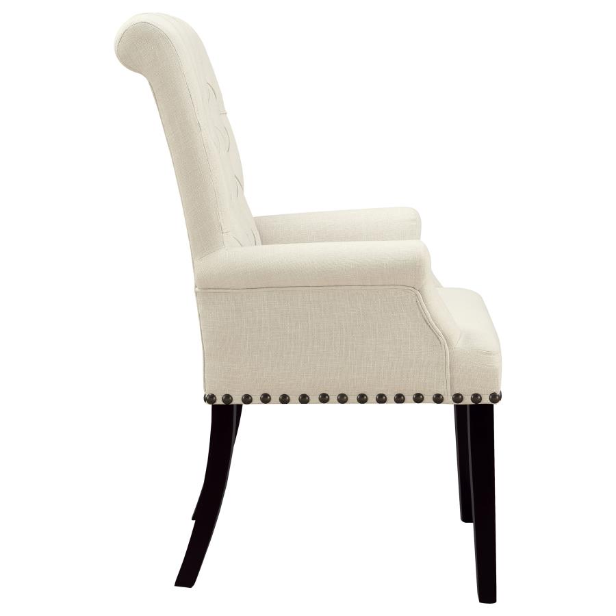 (image for) Alana Fabric Upholstered Dining Arm Chair Beige