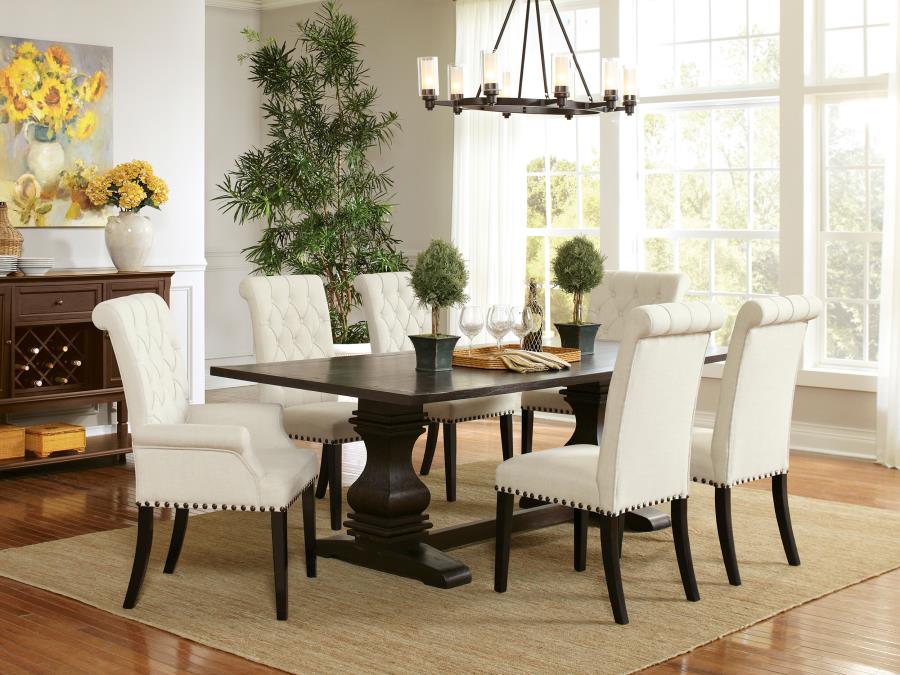 (image for) Alana Fabric Upholstered Dining Arm Chair Beige