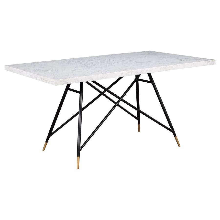 (image for) Gabrielle Rectangular 60-inch Marble Top Dining Table White