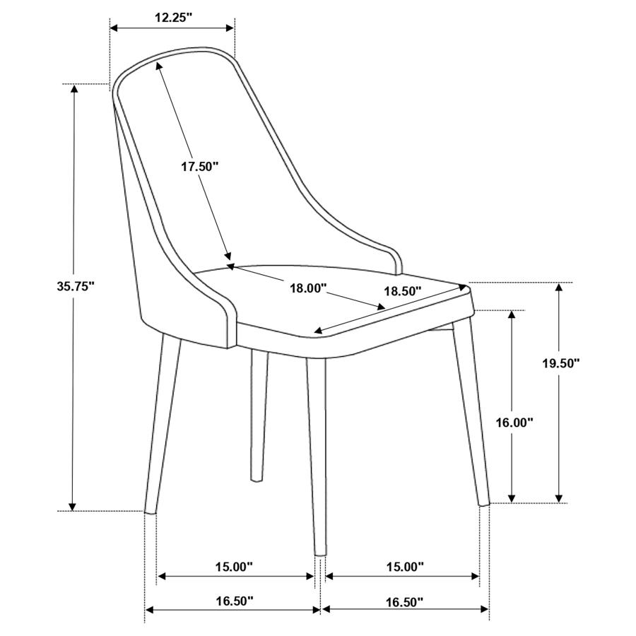 (image for) Gabrielle Upholstered Dining Side Chair Grey (Set of 2)